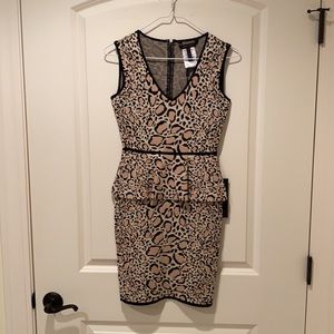 SOLD BCBG Izabelle Animal Print Peplum Dress